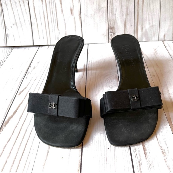 Authentic Chanel Black Slide Sandals - Picture 5 of 9